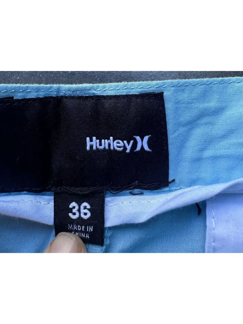 Hurley Light Blue Chino Shorts Men's 36 Casual